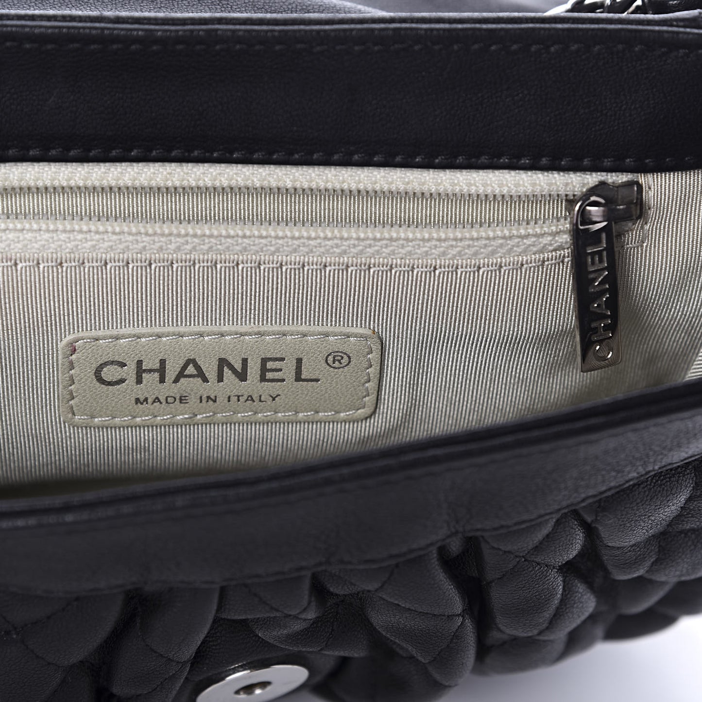 Washed Lambskin Quilted Mini Chain Around Flap Black