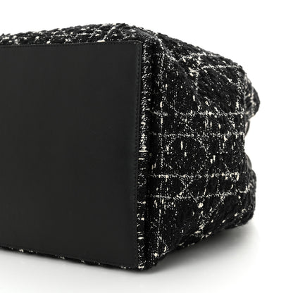 Christian Dior Calfskin Tweed Cannage Medium Toujours  Black White 11 of 11