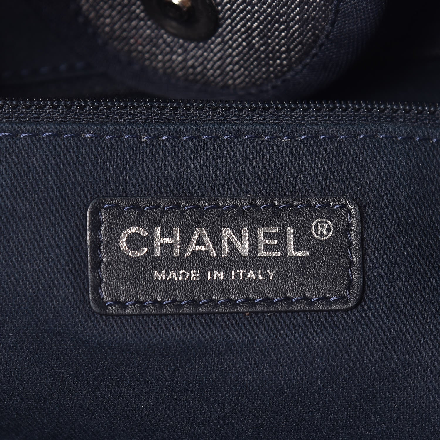 Chanel Denim Large Deauville Tote Dark Blue 6 of 11