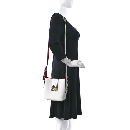 Christian Louboutin Grained Calfskin Mini Carasky Bucket Bag White 2 of 9