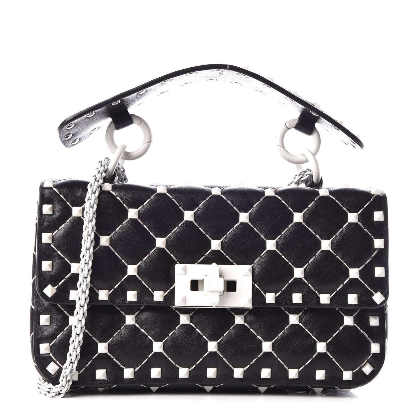 Lambskin Small Free Rockstud Spike Shoulder Bag Black