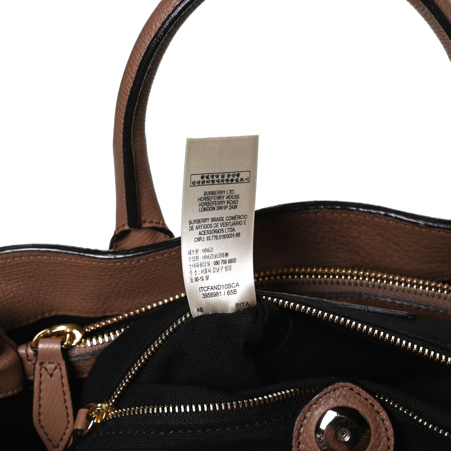 Burberry Grainy Calfskin House Check Medium Banner Tote Tan 7 of 15