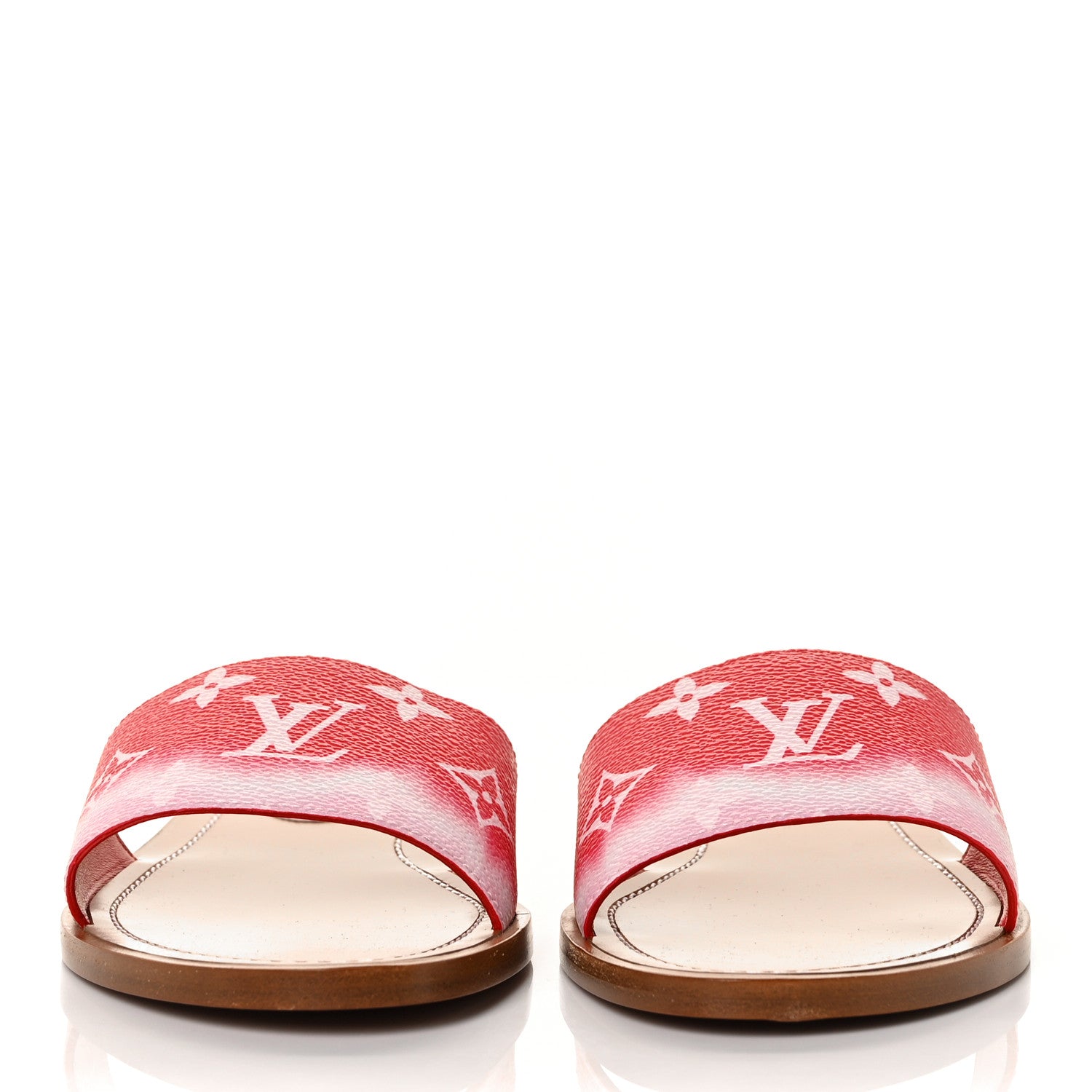 Louis Vuitton Monogram Escale Lock It Flat Mule 37.5 Rouge 2 of 8