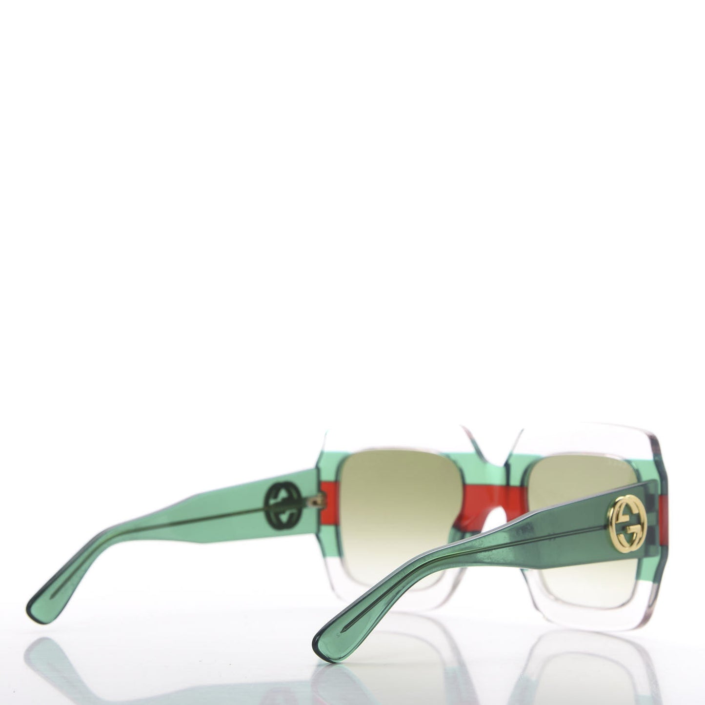 Square Web Frame GG0178S Sunglasses Green Red