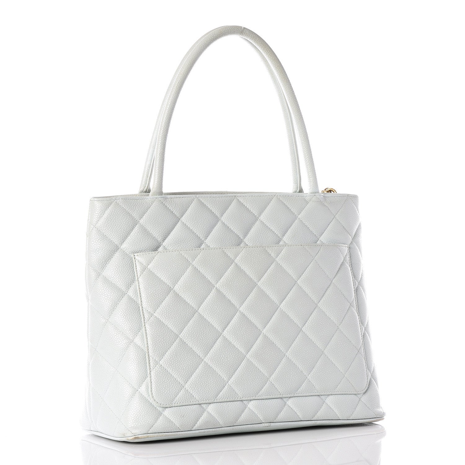 Chanel Caviar Quilted Medallion Tote Light Blue 2 of 14