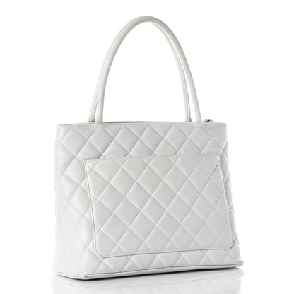 Chanel Caviar Quilted Medallion Tote Light Blue 2 of 14