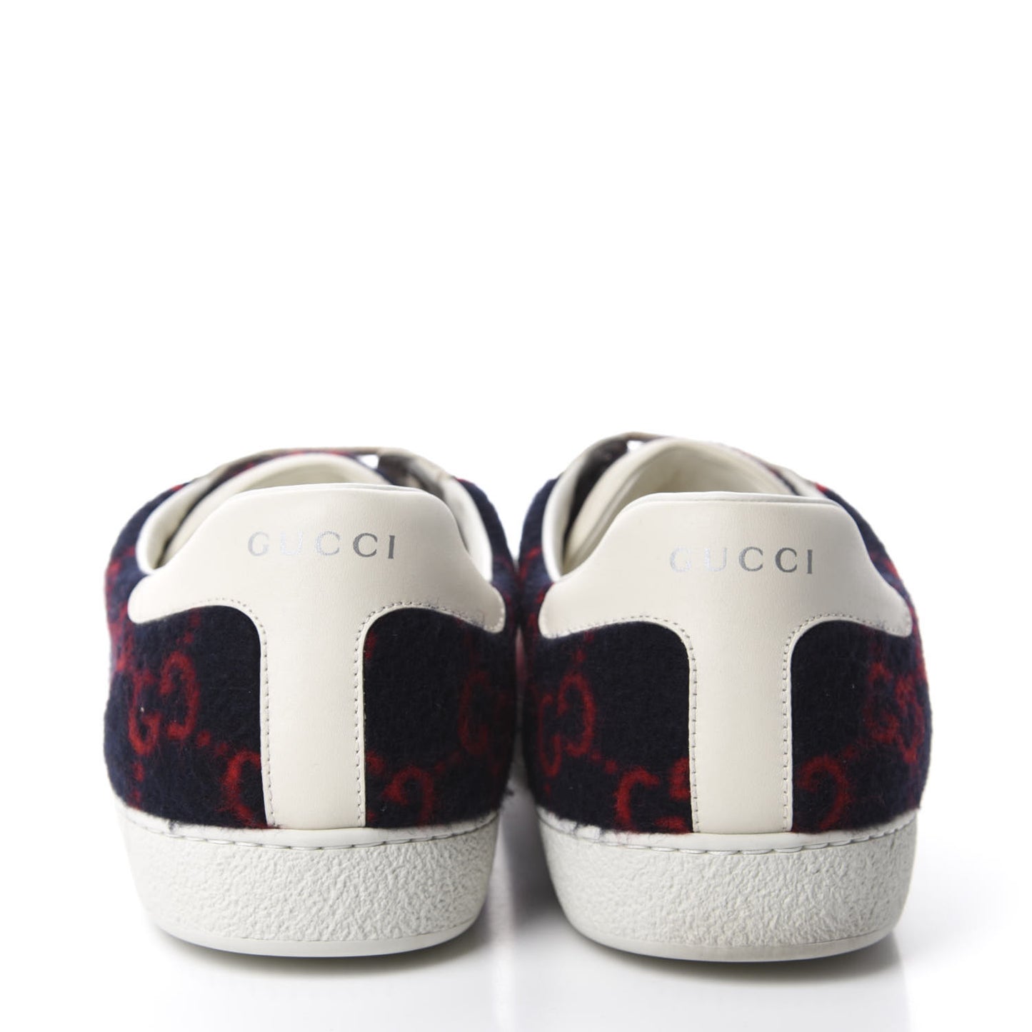 Covered Wool Big GG Monogram Mens Sneakers 12 Blue Red Mystic White