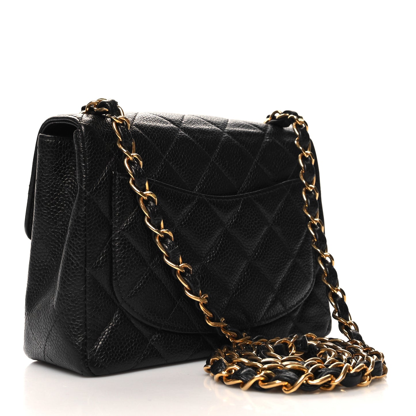 Caviar Quilted Mini Square Flap Black