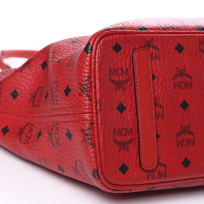 MCM Visetos Medium Anya Zip Top Shopper Tote Ruby Red 11 of 16