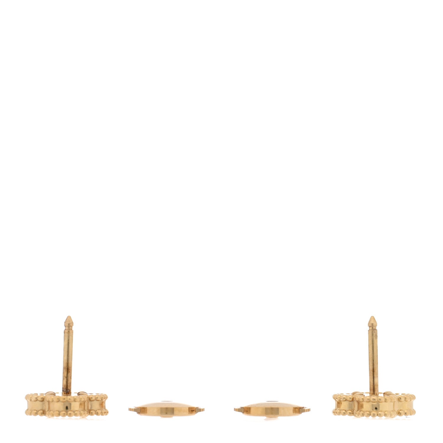 Van Cleef & Arpels 18K Yellow Gold Mother of Pearl Sweet Alhambra Earrings 3 of 5