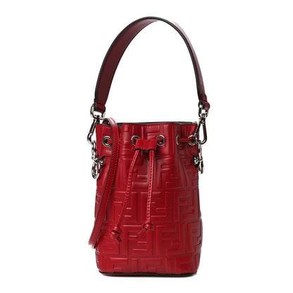 Fendi Vitello Liberty F is Fendi FF 1974 Embossed Mini Mon Tresor Bucket Bag Fragola 1 of 11