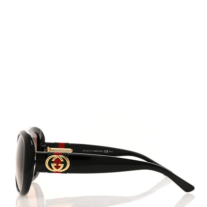 Gucci Acetate Oversized Round Frame Web Sunglasses GG3644S Black 2 of 8
