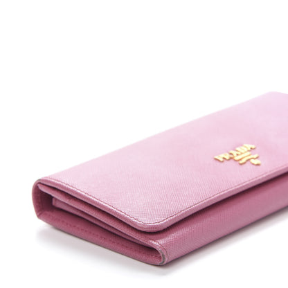 Prada Saffiano Metal Continental Flap Wallet Begonia 8 of 12