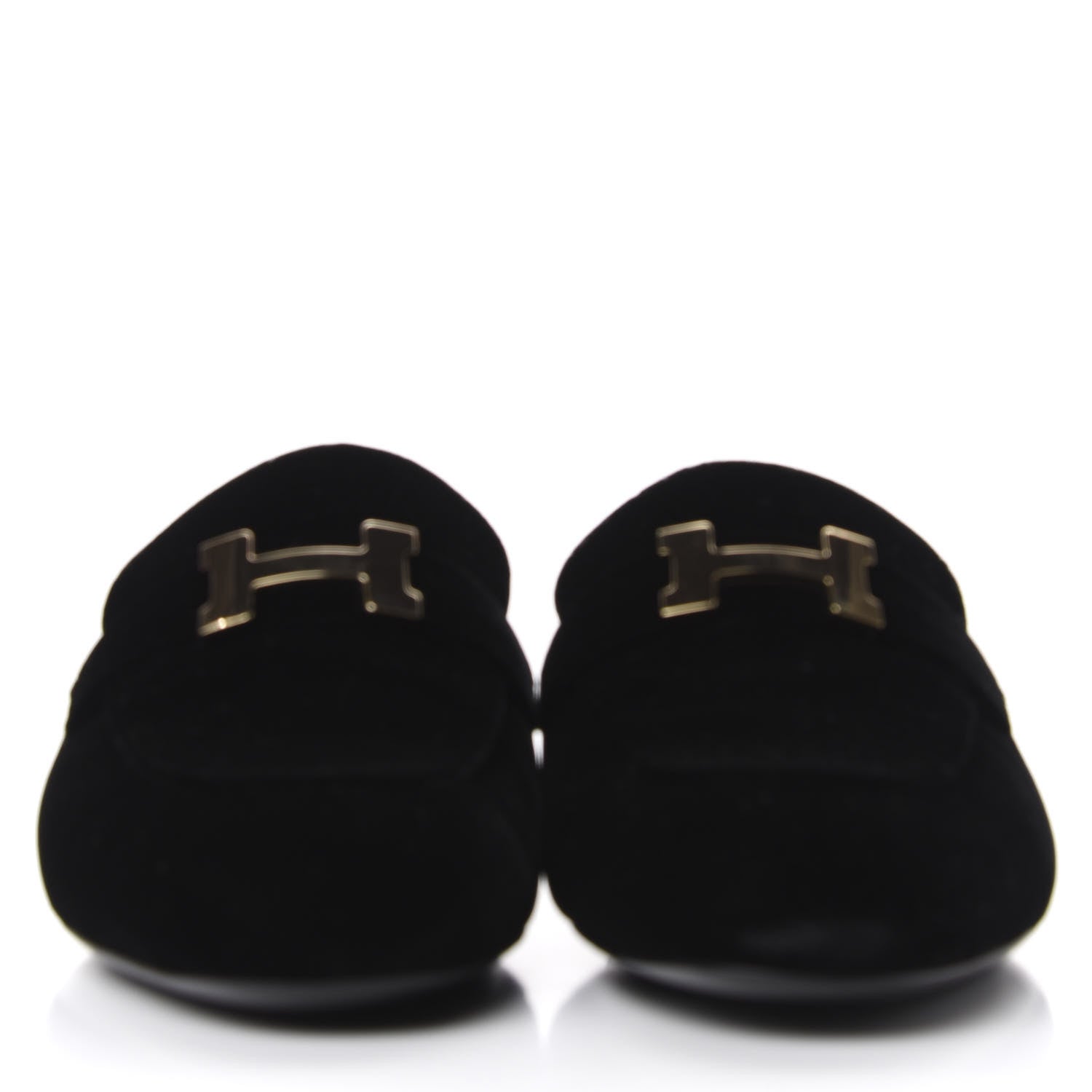 Hermes Velvet Trocadero Mule 38 Black 2 of 12