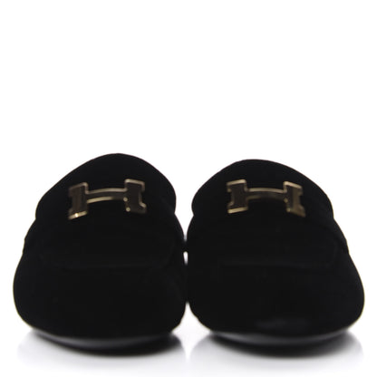 Hermes Velvet Trocadero Mule 38 Black 2 of 12
