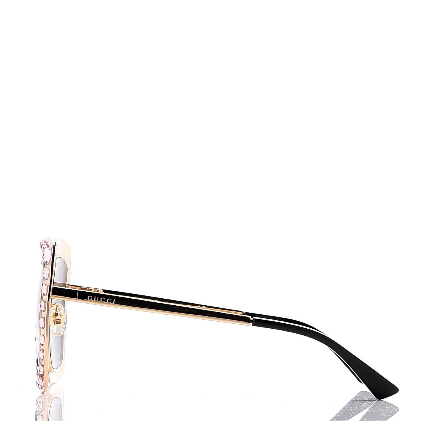 Metal Acetate Crystal Oversize GG0115S Sunglasses Rose Gold