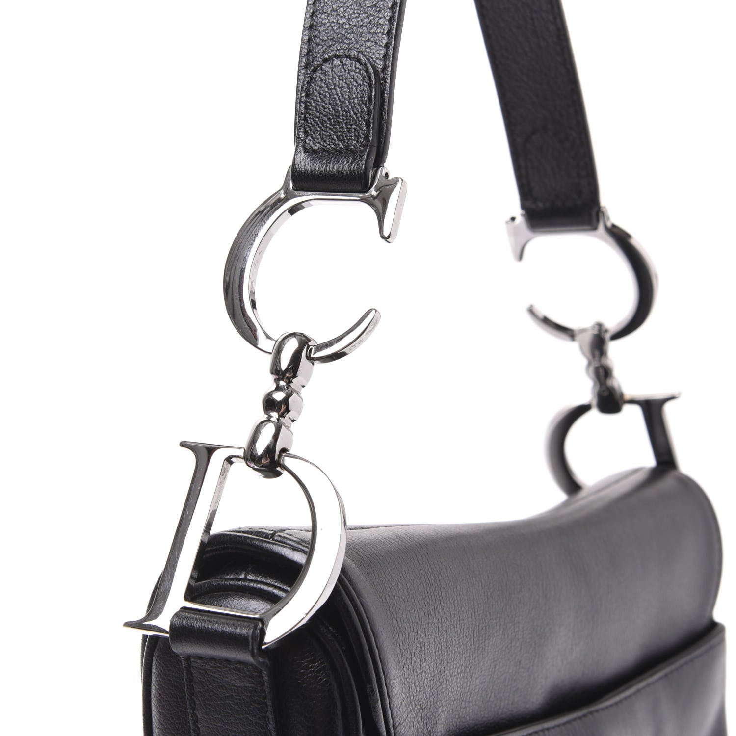 Christian Dior Calfskin Saddle Bag Black 8 of 9
