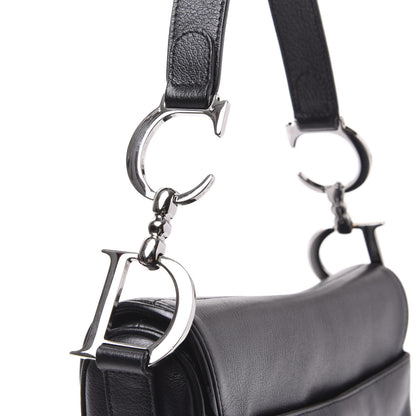 Christian Dior Calfskin Saddle Bag Black 8 of 9