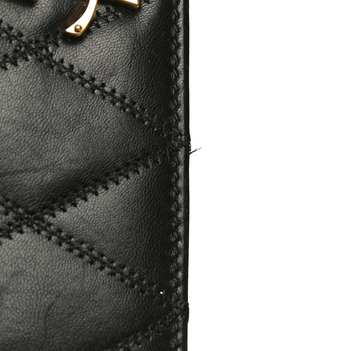 Lambskin Diamond Quilted Monogram Angie Chain Bag Black