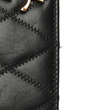 Saint Laurent Lambskin Diamond Quilted Monogram Angie Chain Bag Black 30 of 31