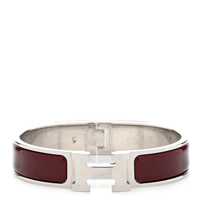 Hermes Enamel Narrow Clic Clac H Bracelet PM Rouge H 1 of 6