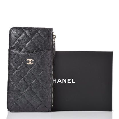 Chanel Iridescent Caviar Quilted Classic iPhone Pouch Black 8 of 8
