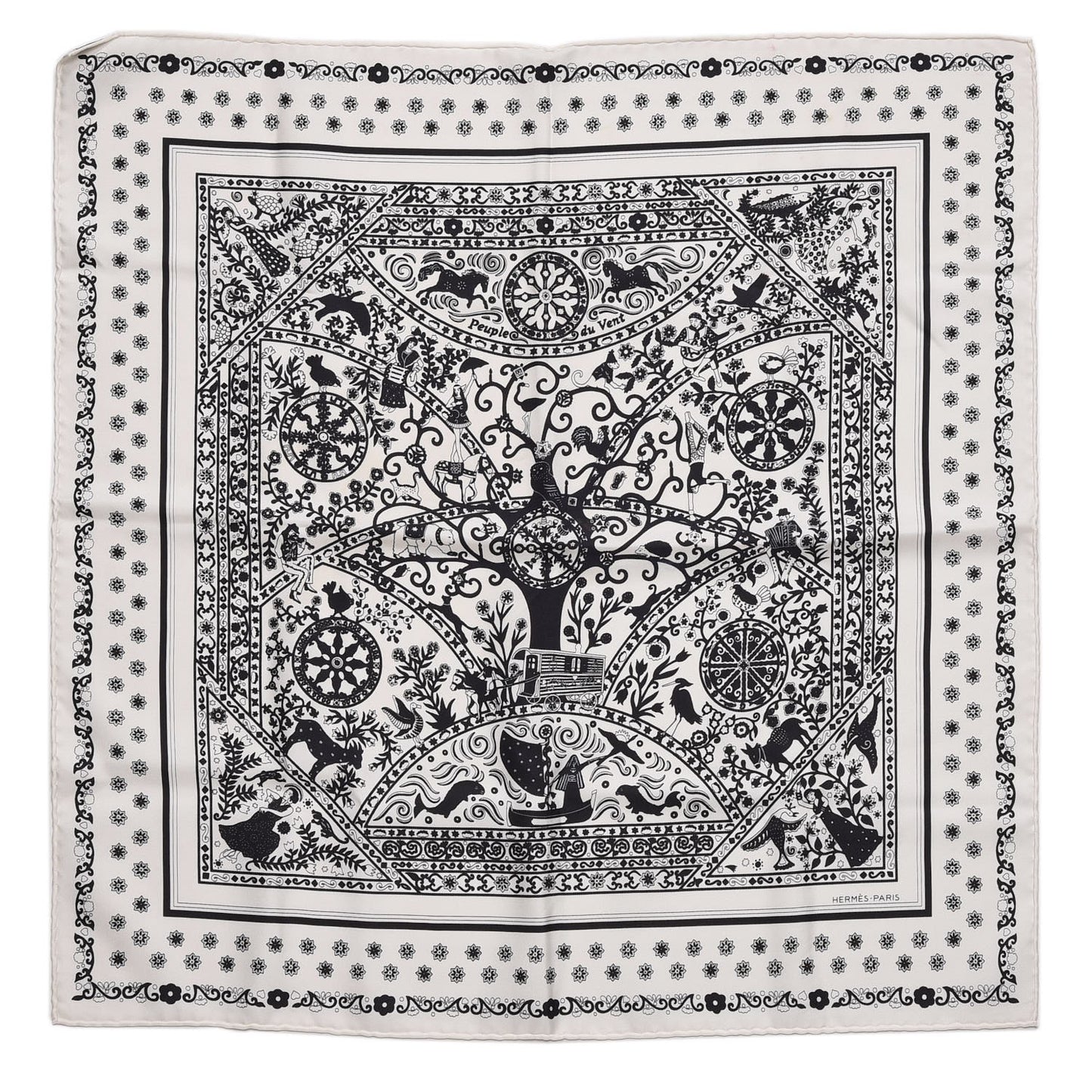 Silk Peuple Du Vent Bandana Scarf 55