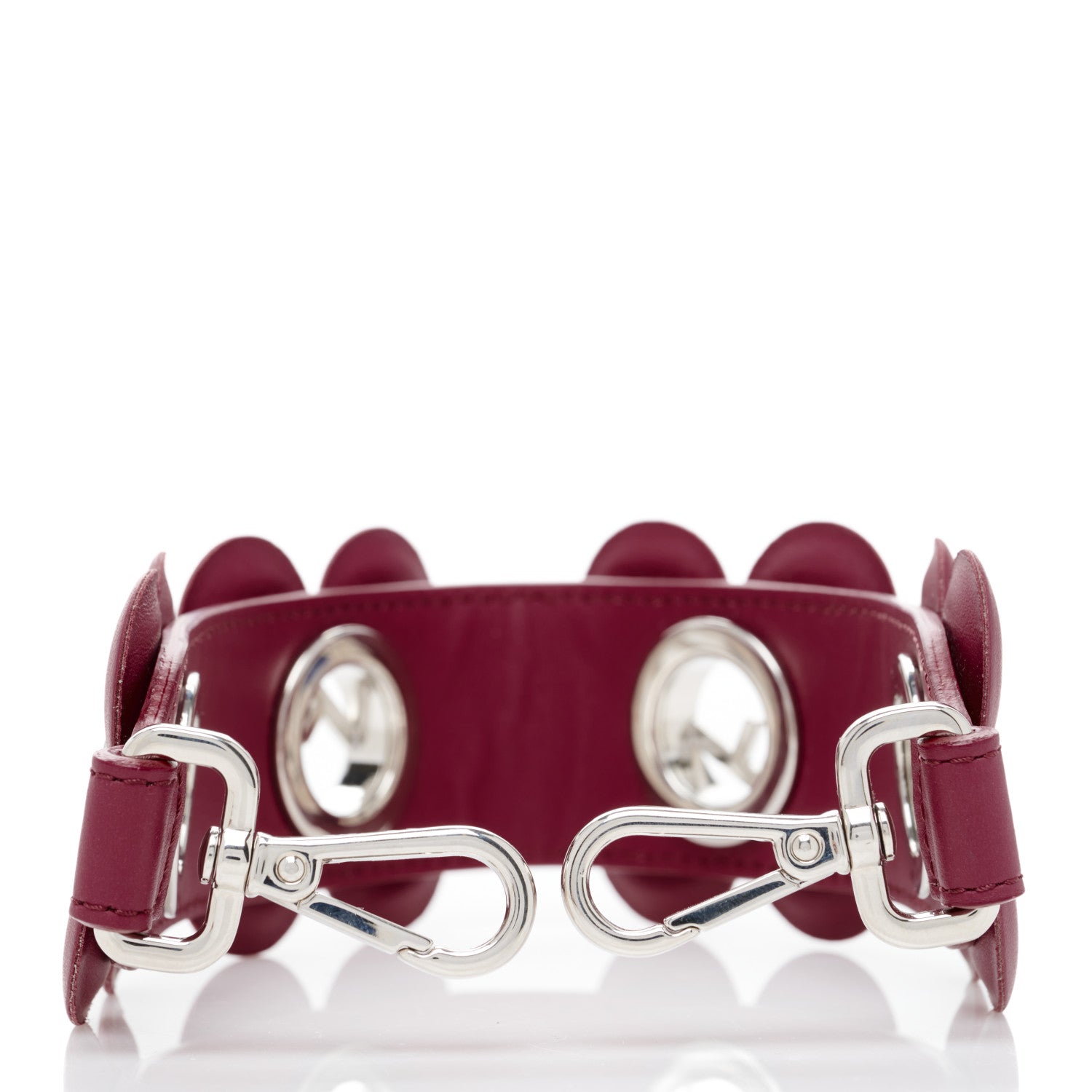 Fendi Vitello Century Opaco F is Fendi Floral Mini Strap You Black Cherry 2 of 4