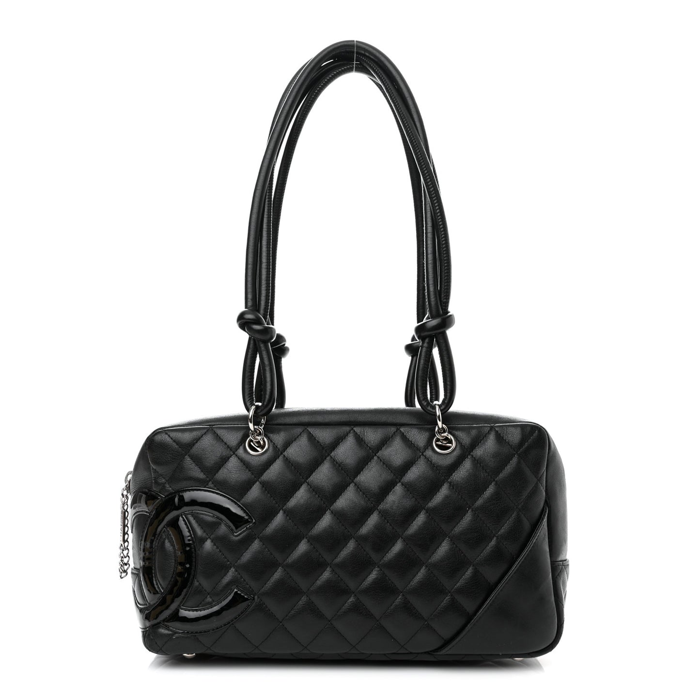 Calfskin Quilted Large Cambon Bowler Black