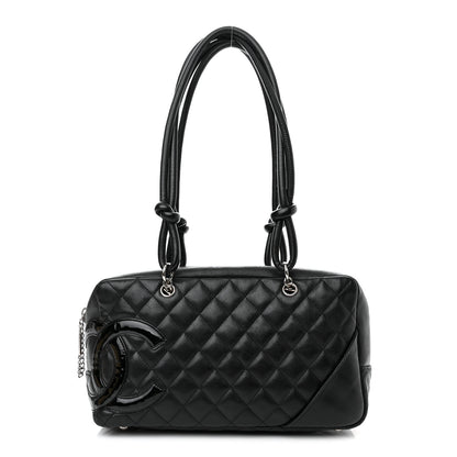 Chanel Calfskin Quilted Large Cambon Bowler Black 1 of 12