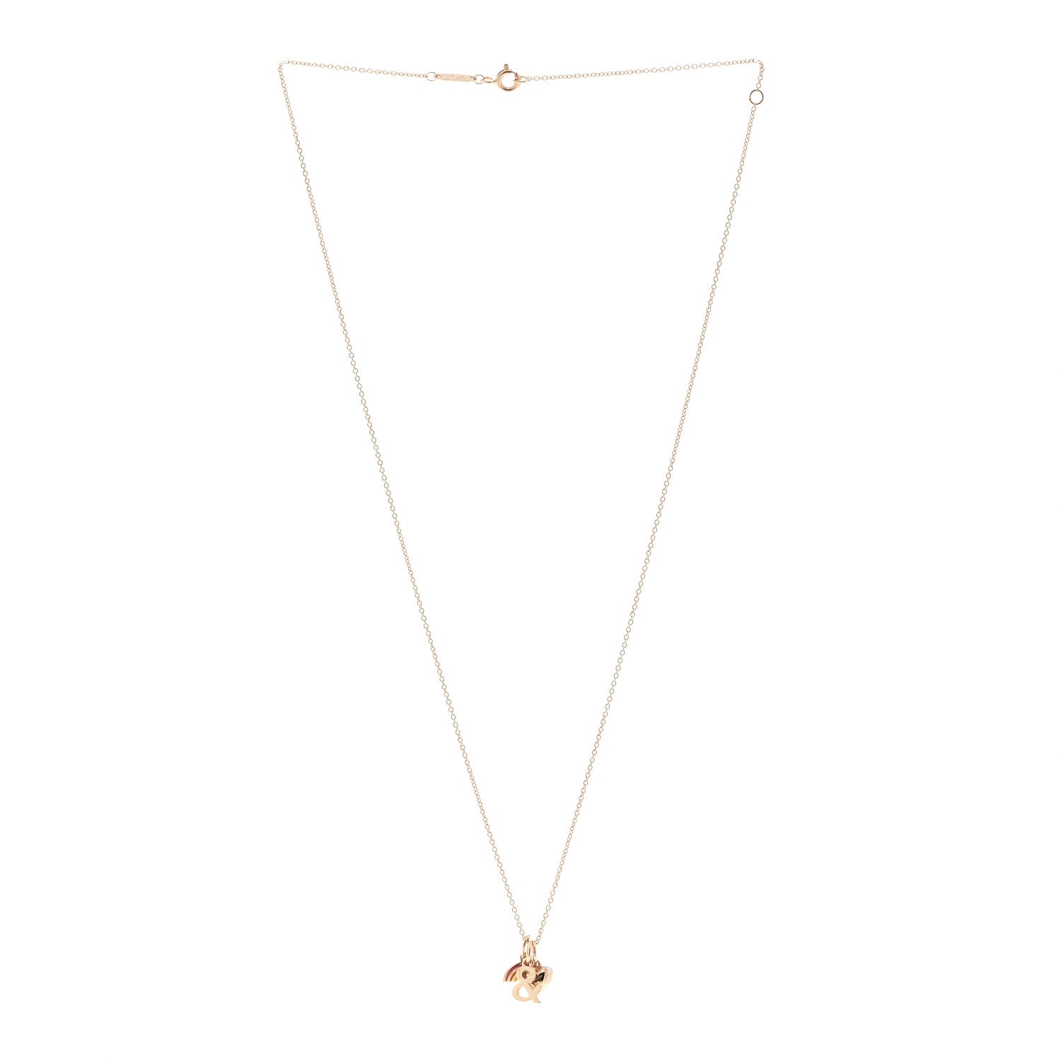 Tiffany 18K Rose Gold Enamel Love Rainbow Charm Pendant Necklace Multicolor 3 of 5