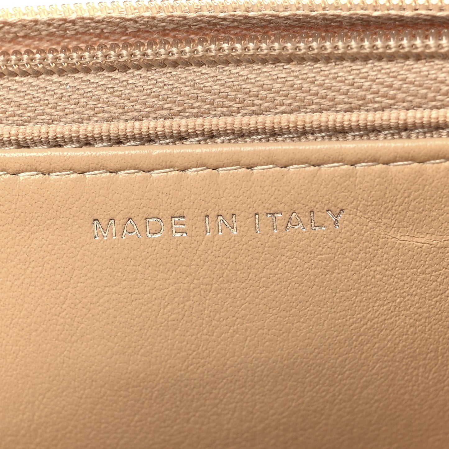 Caviar Quilted Wallet On Chain WOC Beige