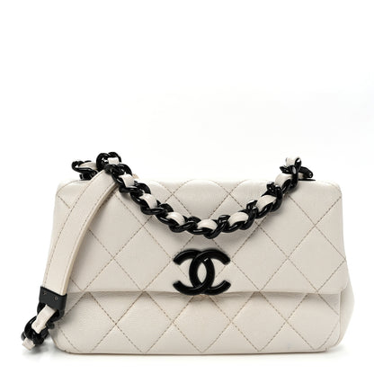Chanel Caviar Quilted My Everything Small Flap White Black 1 of 12