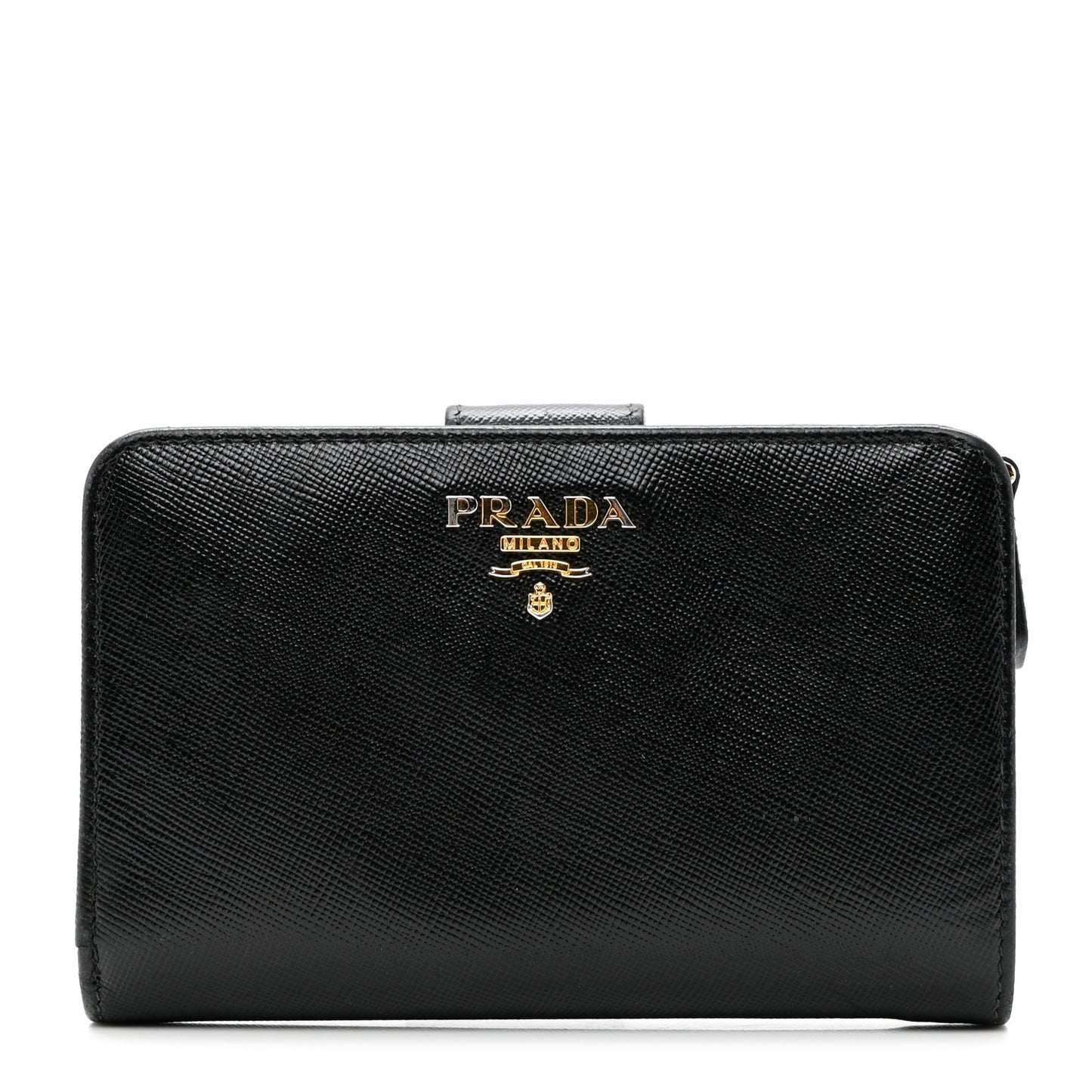Saffiano Metal Compact Wallet Black