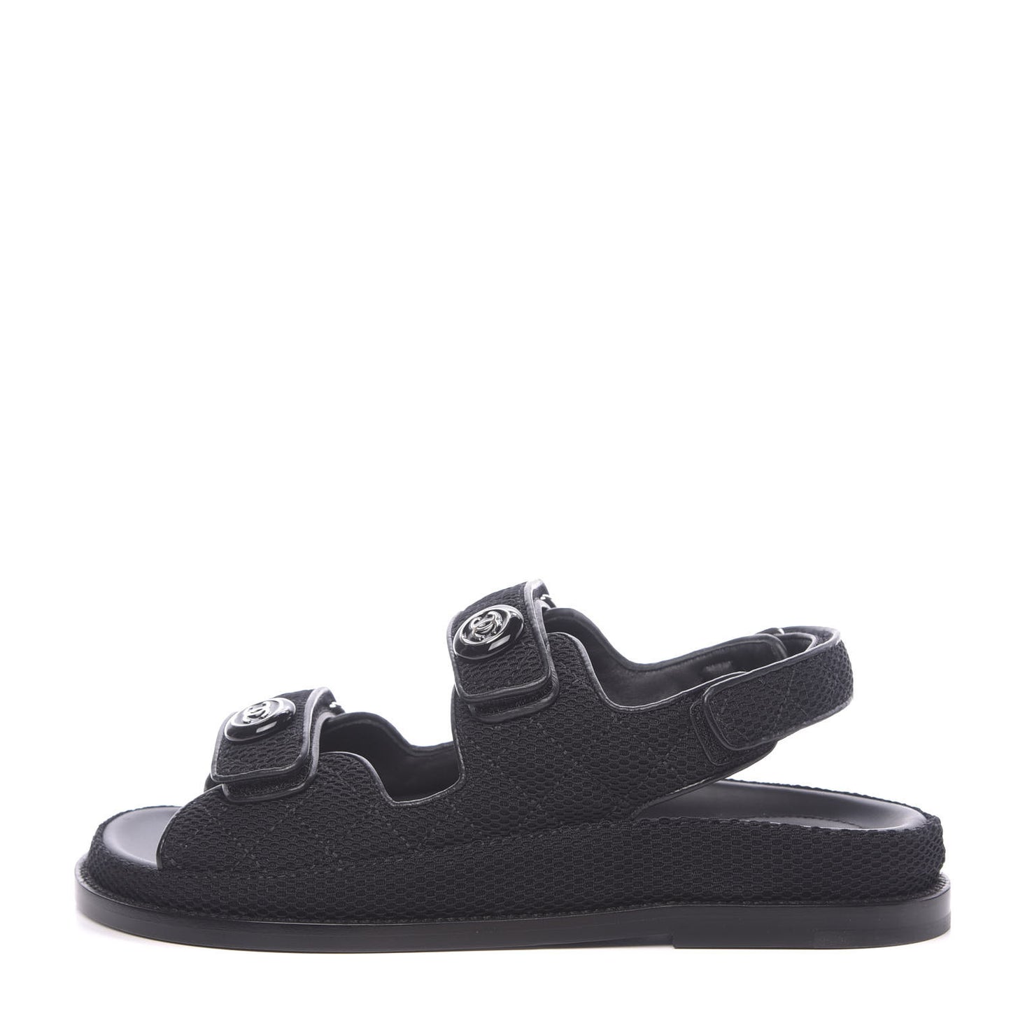 Fabric Velcro Dad Sandals 38 Black