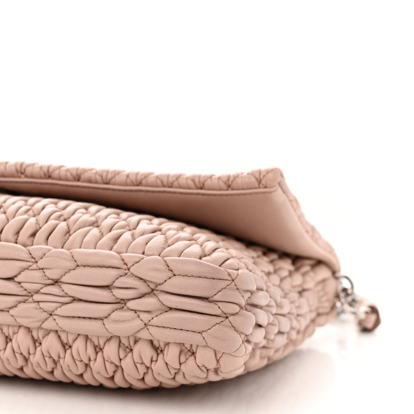 Nappa Matelasse Crystal Flap Clutch Cammeo