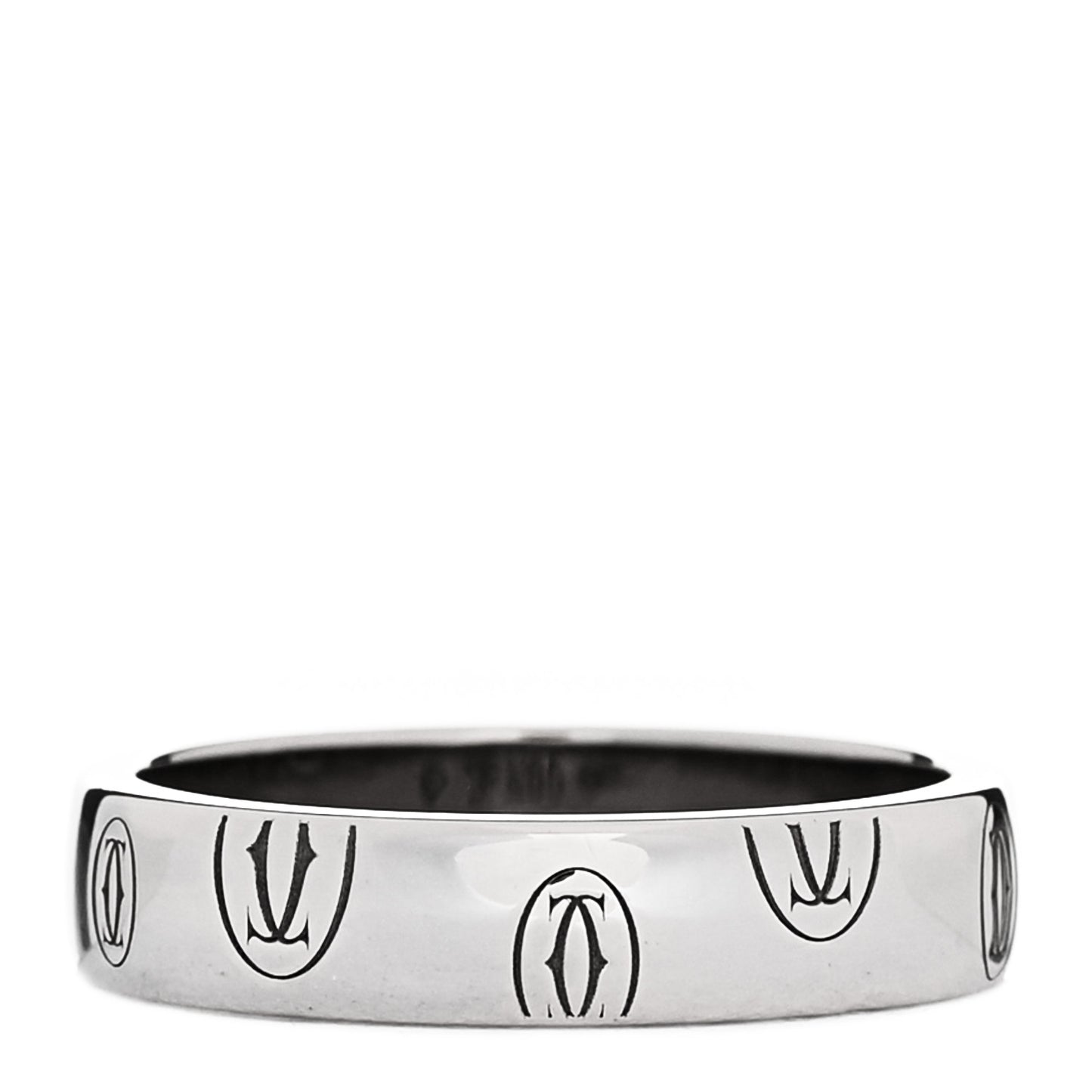 18K White Gold 4mm Happy Birthday Band Ring 49 5