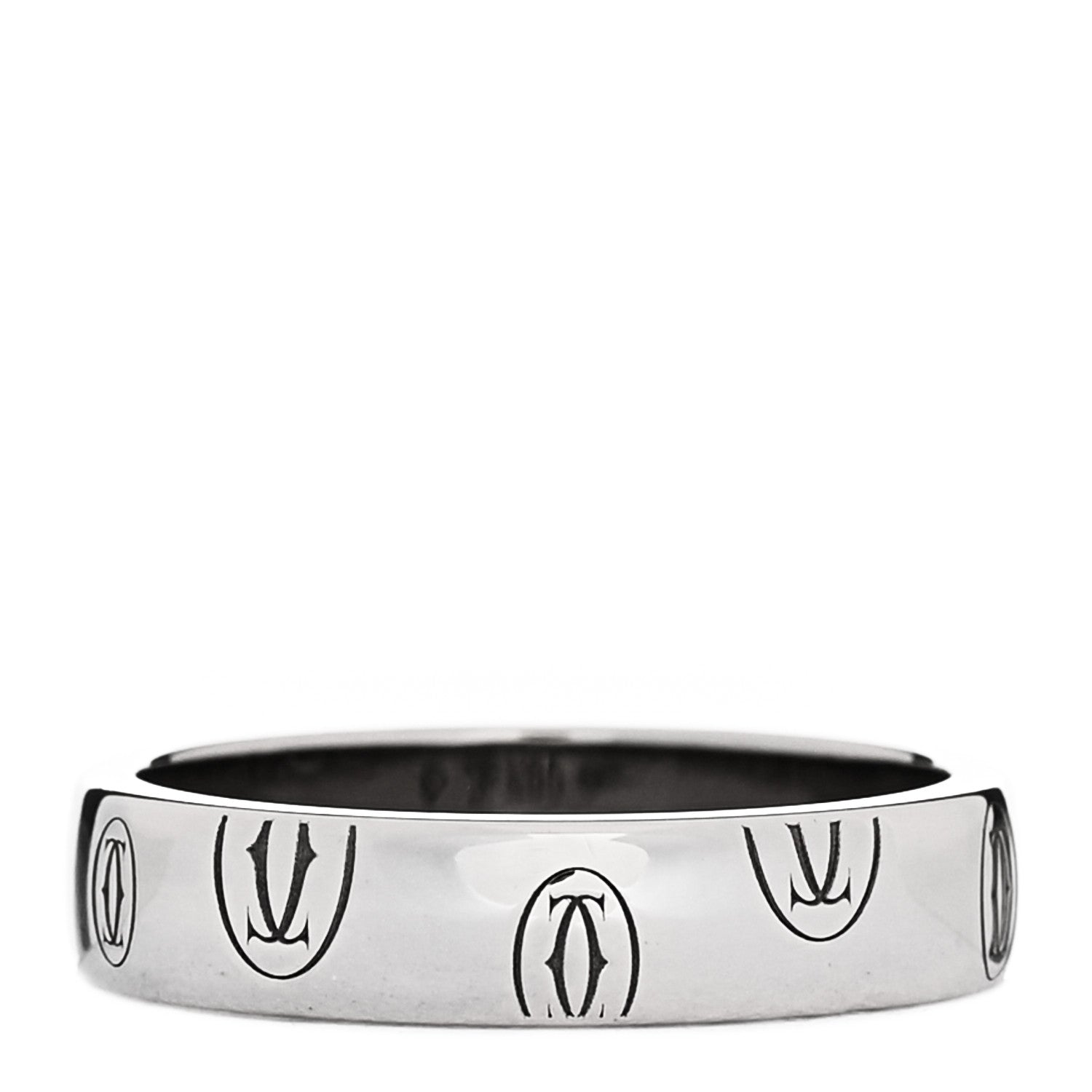 Cartier 18K White Gold 4mm Happy Birthday Band Ring 49 5 3 of 4