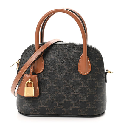 Celine Canvas Calfskin Triomphe Teen Honorine Bag Tan 1 of 10