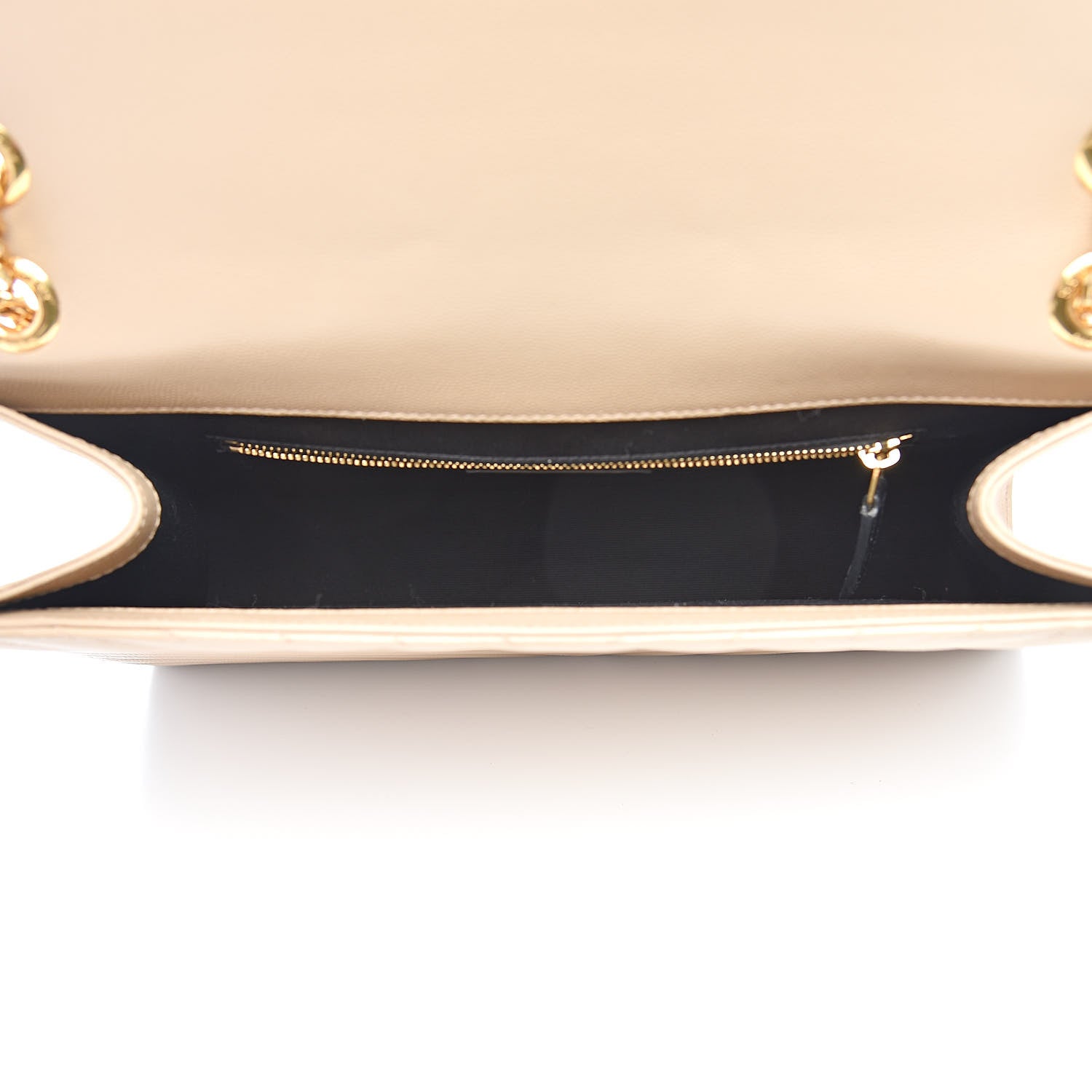 Saint Laurent Grain De Poudre Matelasse Chevron Large Monogram Satchel Dark Beige 5 of 12