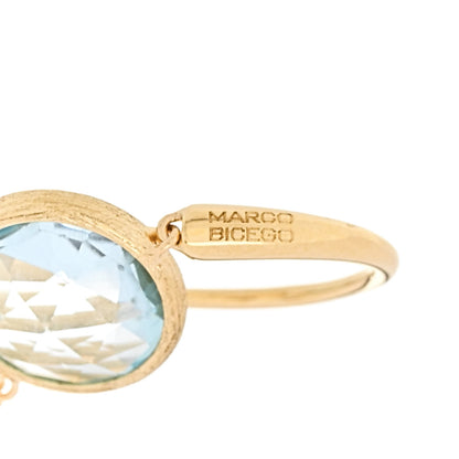 Marco Bicego 18K Yellow Gold Blue Topaz Jaipur Color Two Strand Earrings 4 of 4