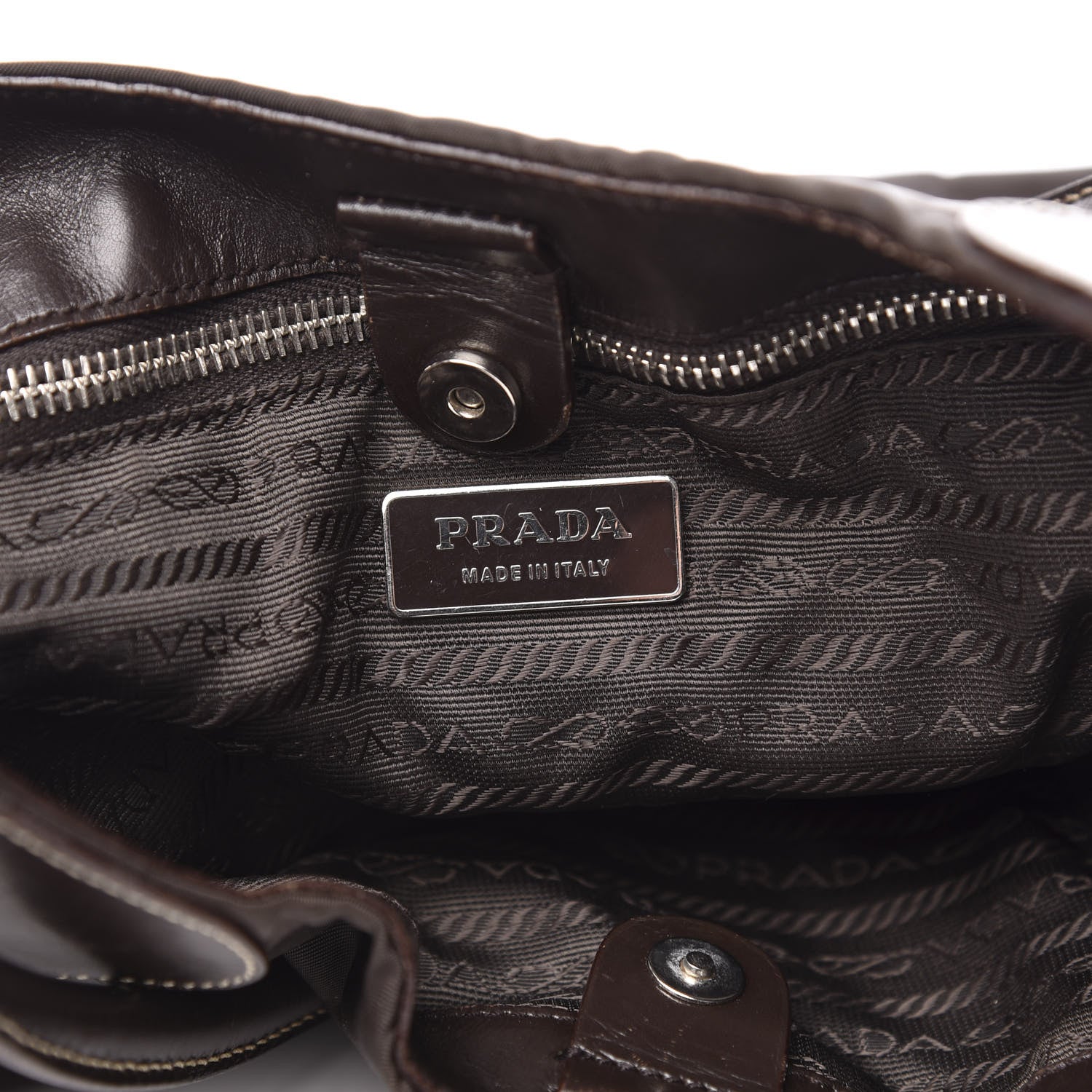 Prada Tessuto Nylon Calfskin Hobo Moro 6 of 16