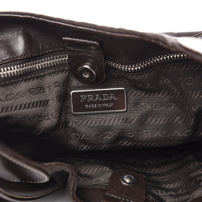 Prada Tessuto Nylon Calfskin Hobo Moro 6 of 16
