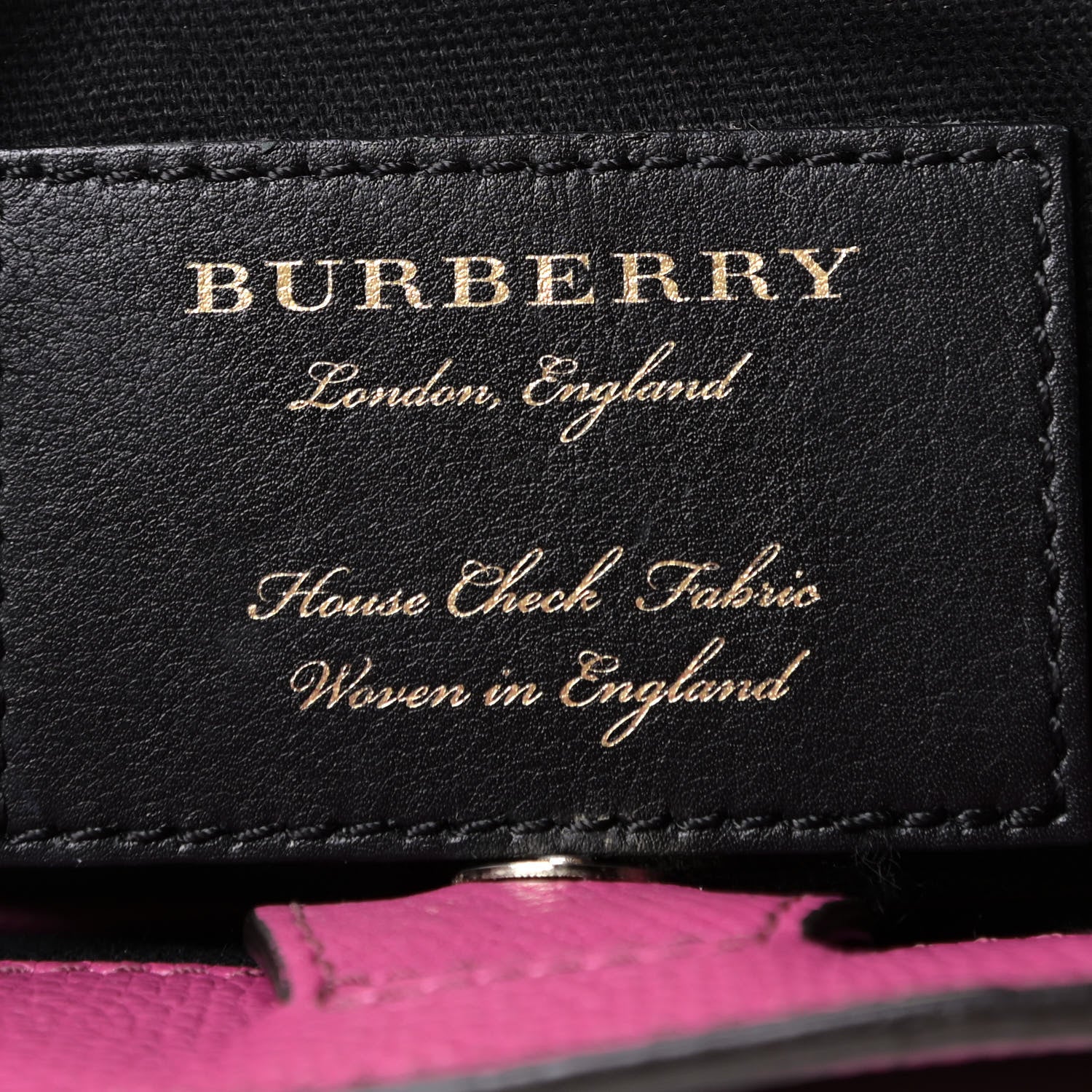Burberry Grainy Calfskin House Check Small Banner Tote Brilliant Fuchsia 5 of 14