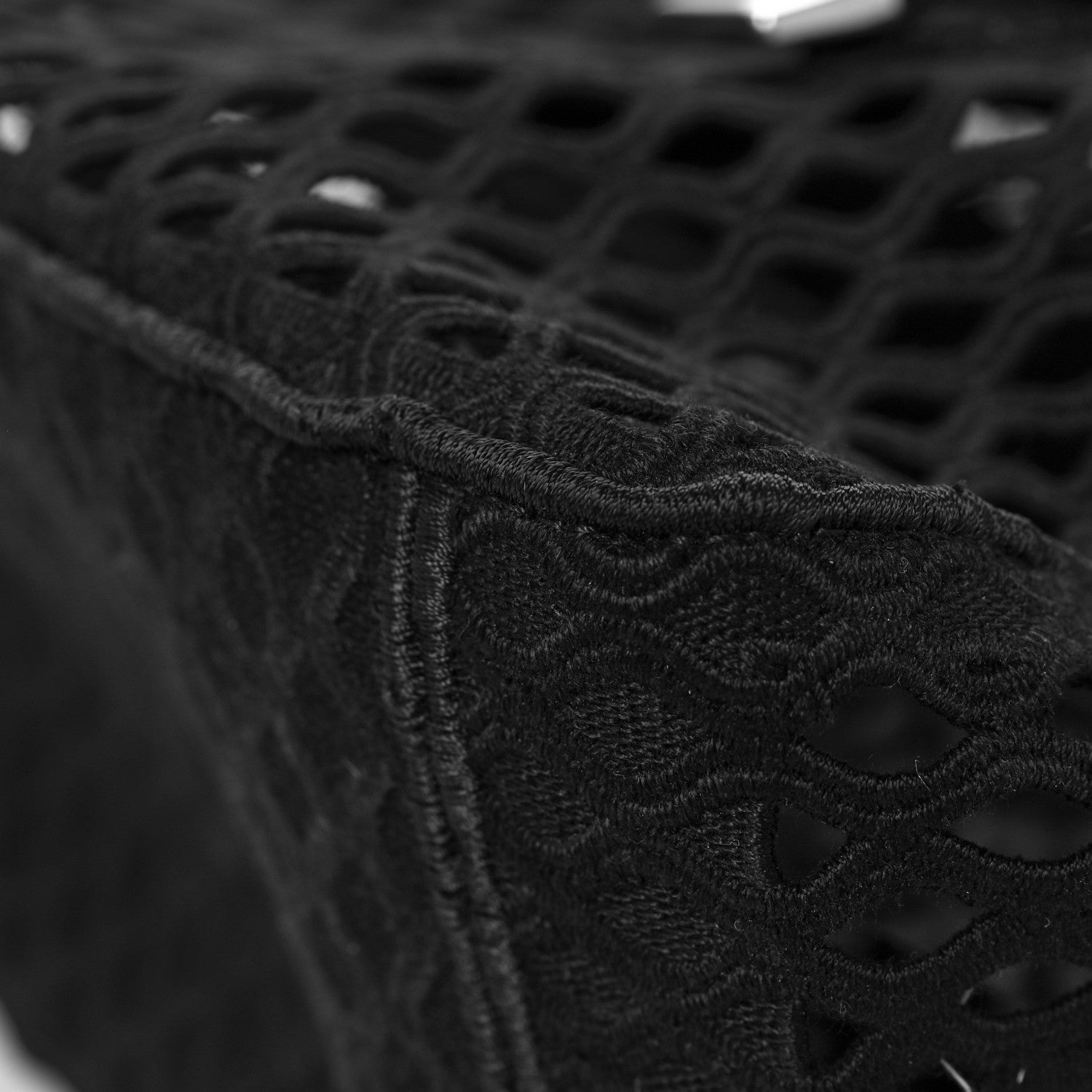 Christian Dior Canvas Embroidered Mesh Diorcamp Messenger Black 10 of 15