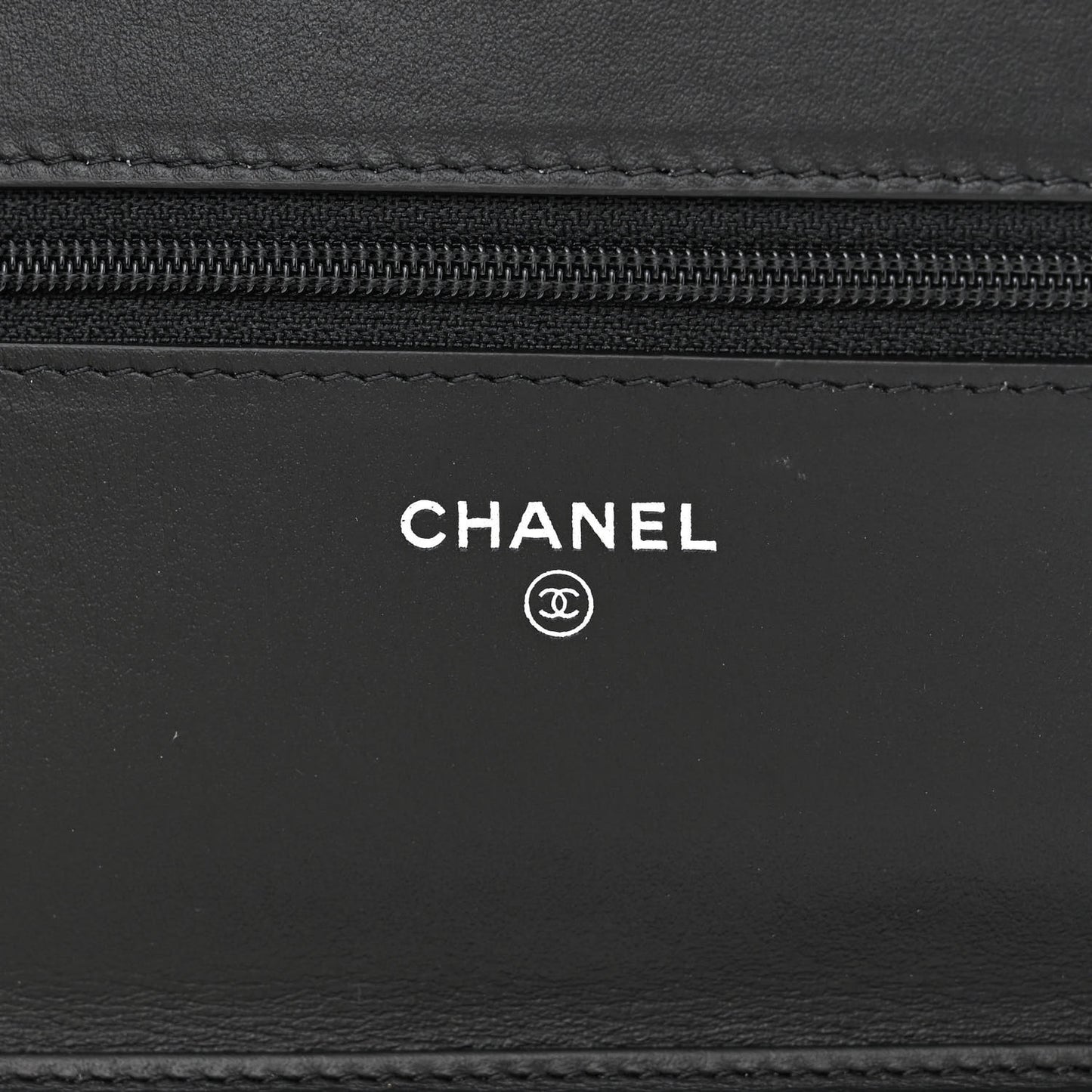 Grained Calfskin Quilted Boy Wallet On Chain WOC Black