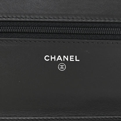 Chanel Grained Calfskin Quilted Boy Wallet On Chain WOC Black 6 of 12