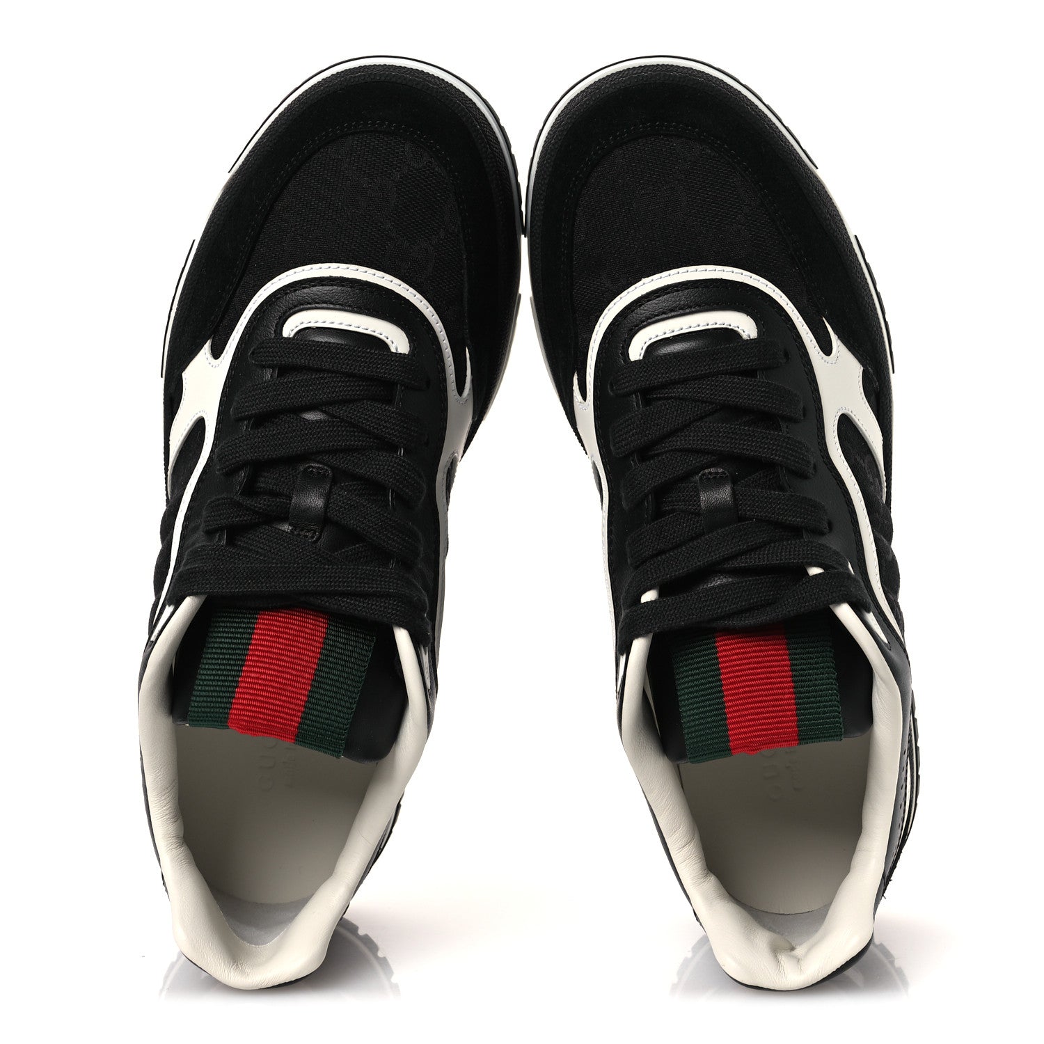 Gucci Calfskin Suede GG Monogram Re-Web Womens Sneakers 38 White Black 2 of 11