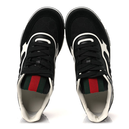 Gucci Calfskin Suede GG Monogram Re-Web Womens Sneakers 38 White Black 2 of 11