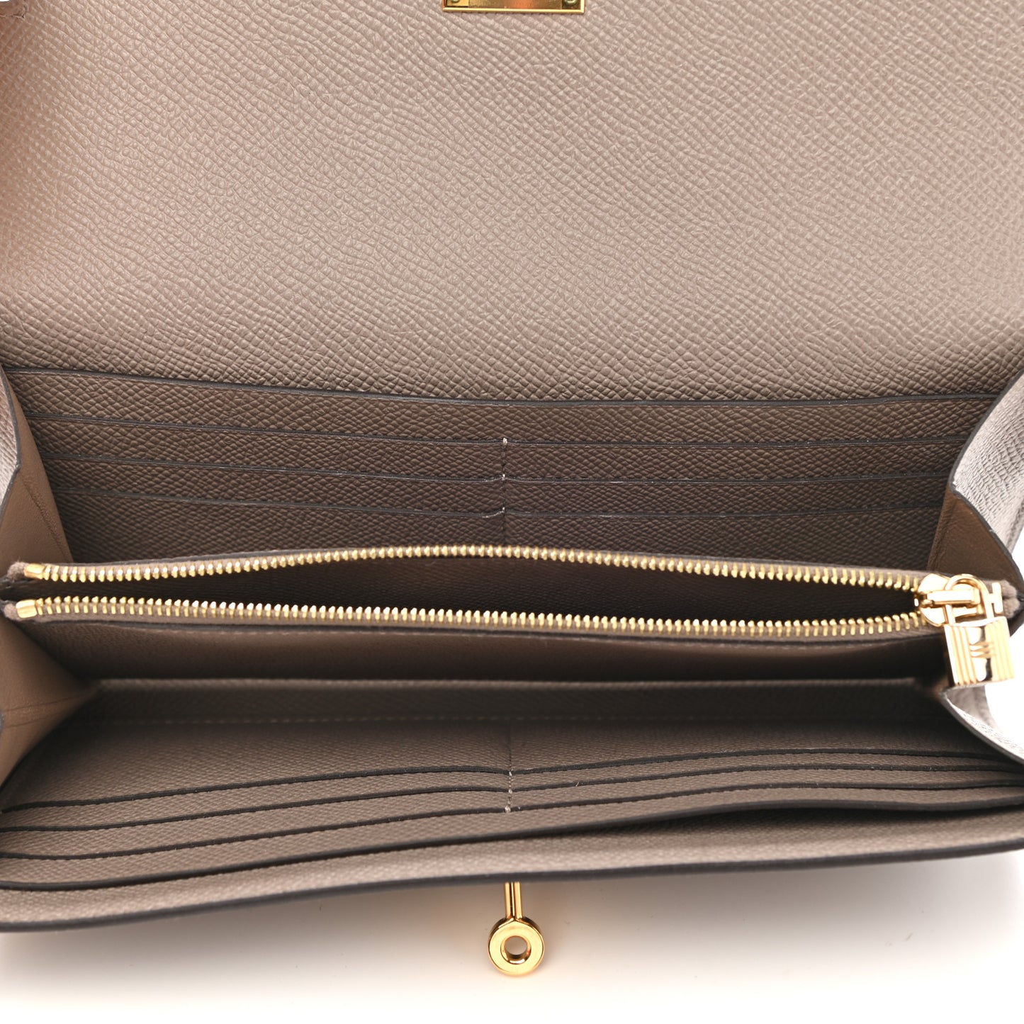 Epsom Kelly Longue Wallet Gris Asphalte